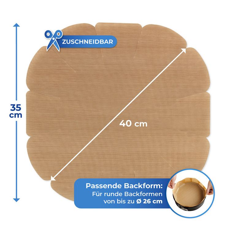 Produktbild: Antihaft-Backform-Zuschnitt, 4tlg, mehrfach wiederverwendbar