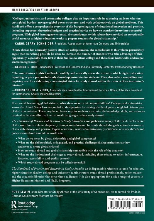 Produktbild: The Handbook of Practice and Research in Study Abroad