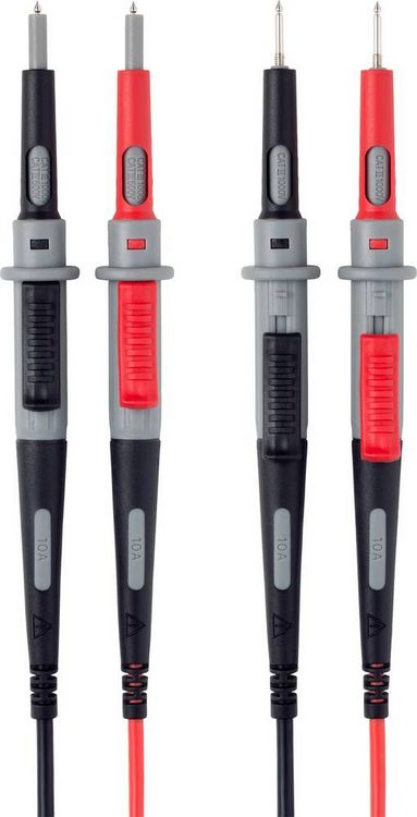 Produktbild: VOLTCRAFT MS-4PS Sicherheits-Messleitung 4 mm Sicherheits-Stecker Pr&uuml;fspitze 1.00 m Schwarz, Rot 1 St.
