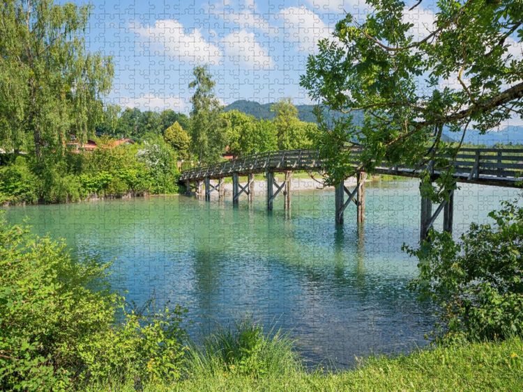 Produktbild: CALVENDO Puzzle Mangfallbr&uuml;cke in Gmund am Tegernsee | 1000 Teile Lege-Gr&ouml;&szlig;e 64x48cm Foto-Puzzle f&uuml;r gl&uuml;ckliche Stunden