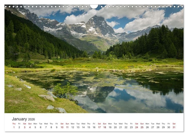 Produktbild: Aosta Valley and its nature (Wall Calendar 2026 DIN A3 landscape), CALVENDO 12 Month Wall Calendar
