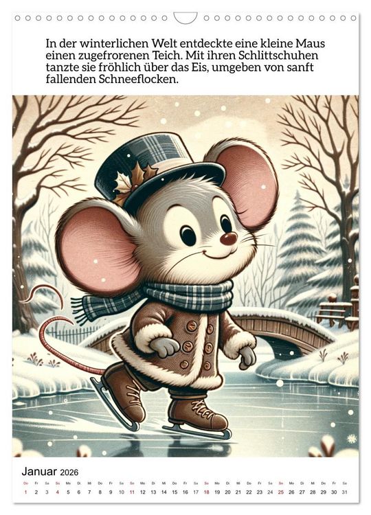 Produktbild: Die Maus - Mit Zw&ouml;lf munteren M&auml;usemomenten durchs Jahr (Wandkalender 2026 DIN A3 hoch), CALVENDO Monatskalender