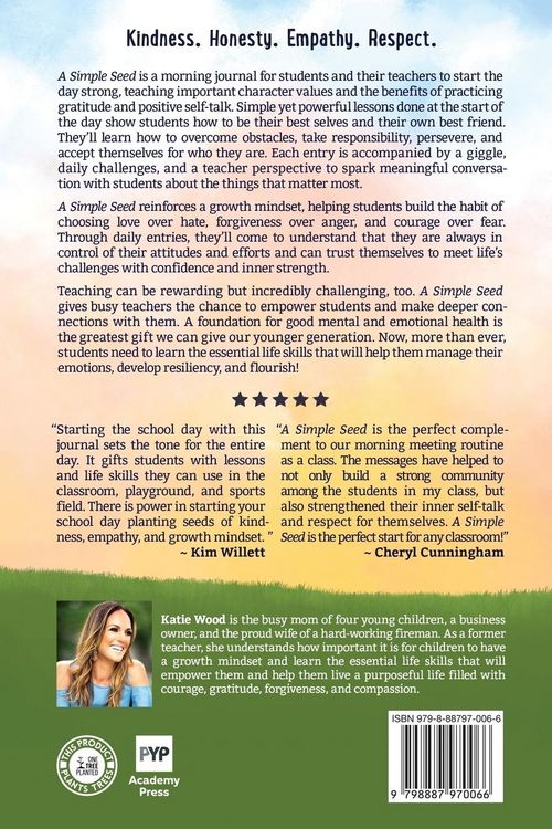 Produktbild: A Simple Seed of Growth, Gratitude & Giggles a 5 minute journal for students, School Edition