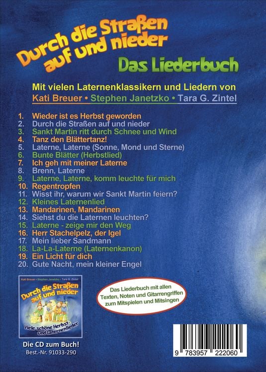 Produktbild: Durch die Stra&szlig;en auf und nieder - Viele sch&ouml;ne Herbst- und Laternenlieder