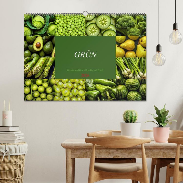 Produktbild: GR&Uuml;N - Gem&uuml;se und Obst - Knackig und Frisch (Wandkalender 2026 DIN A2 quer), CALVENDO Monatskalender