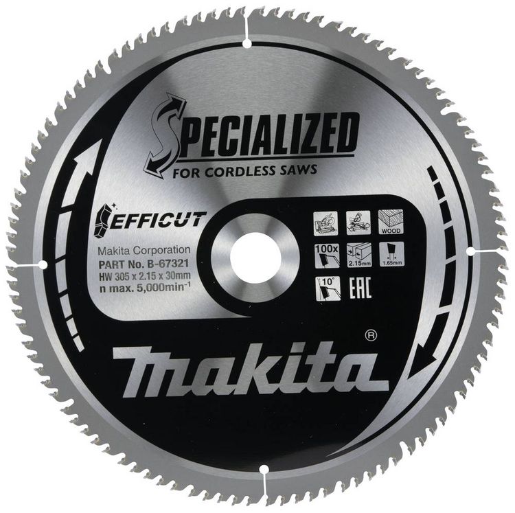 Produktbild: Makita B-67321 Kreiss&auml;geblatt 305 x 30 x 2.15mm Z&auml;hneanzahl: 100 1St.
