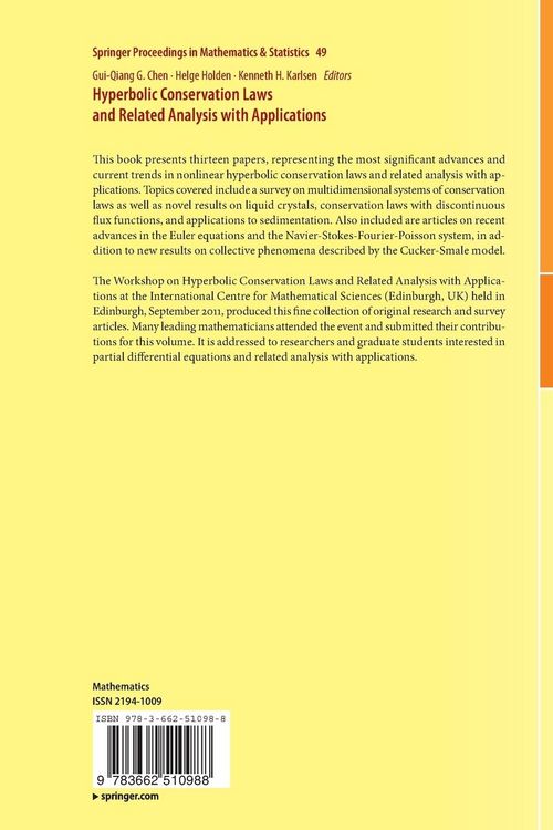 Produktbild: Hyperbolic Conservation Laws and Related Analysis with Applications