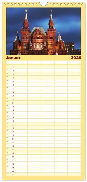 Produktbild: Familienplaner 2026 - Goldenes Russland mit 5 Spalten (Wandkalender, 21 x 45 cm) CALVENDO
