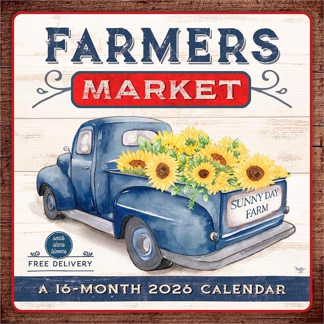 Produktbild: Farmer's Market 2026 12 X 24 Inch (Hanging) Monthly Square Wall Calendar Featuring the Artwork of Mollie B. Plastic-Free