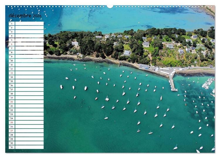 Produktbild: Le Golfe du Morbihan vu du ciel (Calendrier mural 2026 DIN A2 vertical) calendrier de bureau