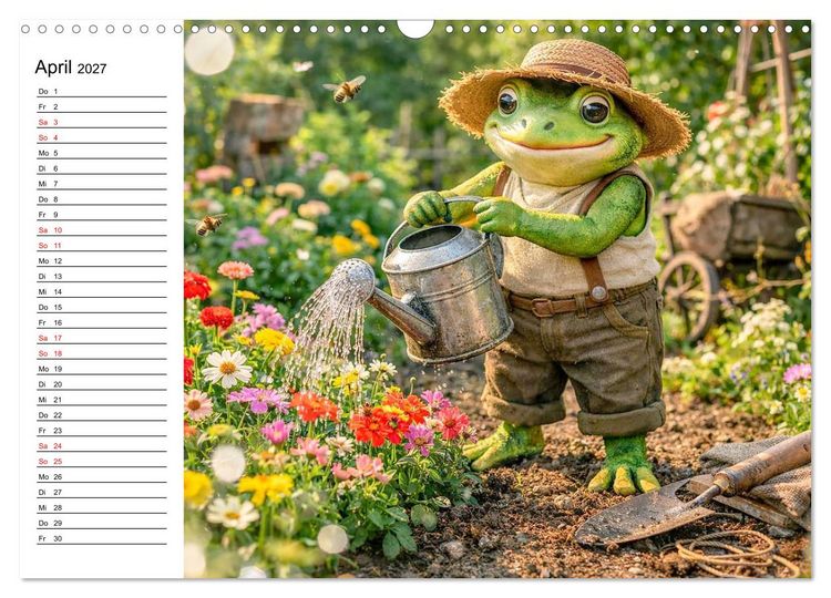 Produktbild: Frosch im Garten (Wandkalender 2027 DIN A3 quer), CALVENDO Monatskalender