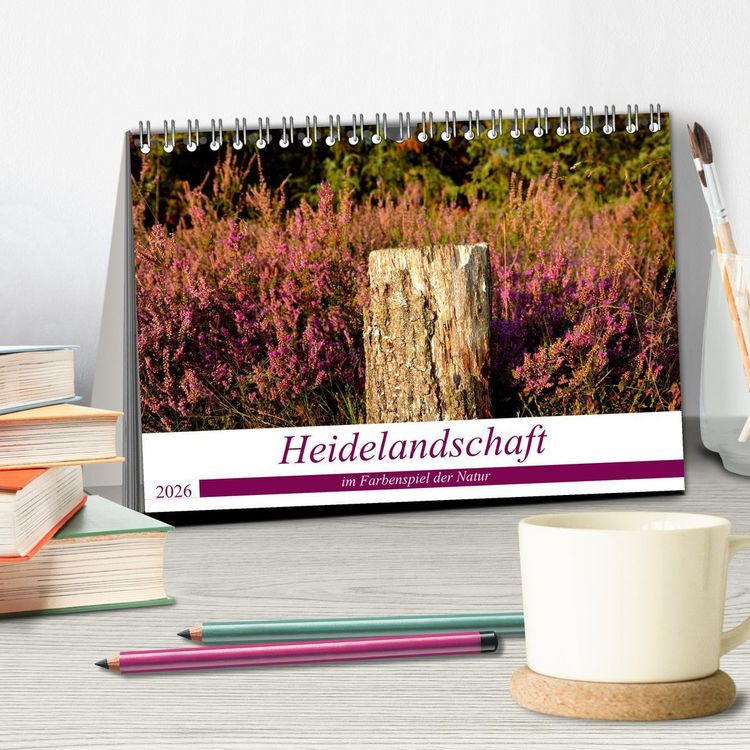 Produktbild: Heidelandschaft im Farbenspiel der Natur (Tischkalender 2026 DIN A5 quer), CALVENDO Monatskalender