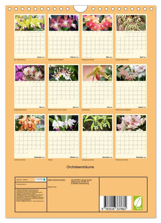 Produktbild: Orchideentr&auml;ume (Wandkalender 2026 DIN A4 hoch), CALVENDO Monatskalender