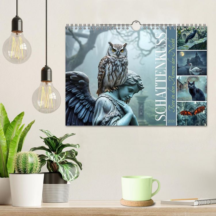 Produktbild: Schattenkuss - Tiere in den Armen der Nacht (Wandkalender 2026 DIN A4 quer), CALVENDO Monatskalender