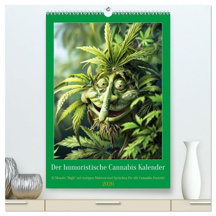 Produktbild: Der humoristische Cannabis Kalender (hochwertiger Premium Wandkalender 2026 DIN A2 hoch), Kunstdruck in Hochglanz