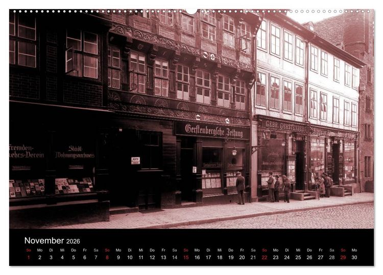 Produktbild: Hildesheimer Schaufenster um 1900 (hochwertiger Premium Wandkalender 2026 DIN A2 quer), Kunstdruck in Hochglanz