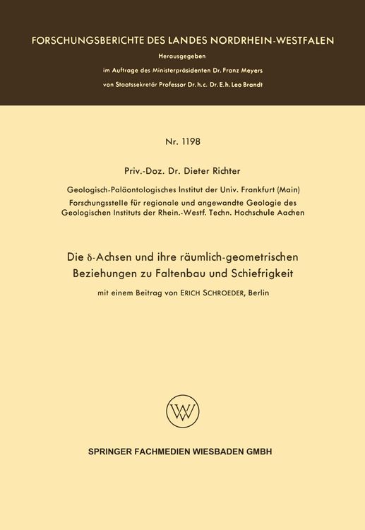 Produktbild: Die &delta;-Achsen und ihre r&auml;umlich-geometrischen Beziehungen zu Faltenbau und Schiefrigkeit