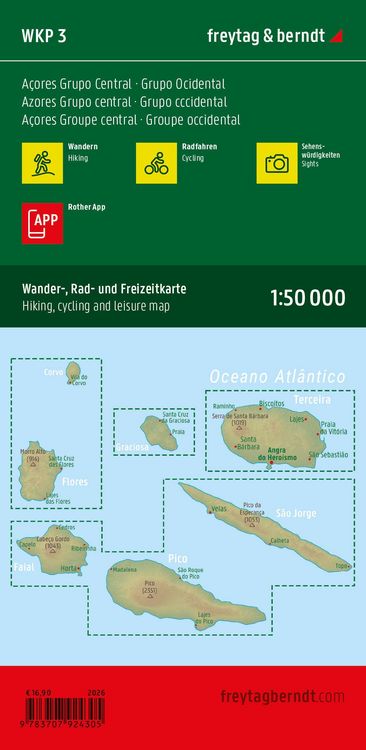 Produktbild: Azoren, Wander-, Rad- und Freizeitkarte 1:50.000, freytag & berndt