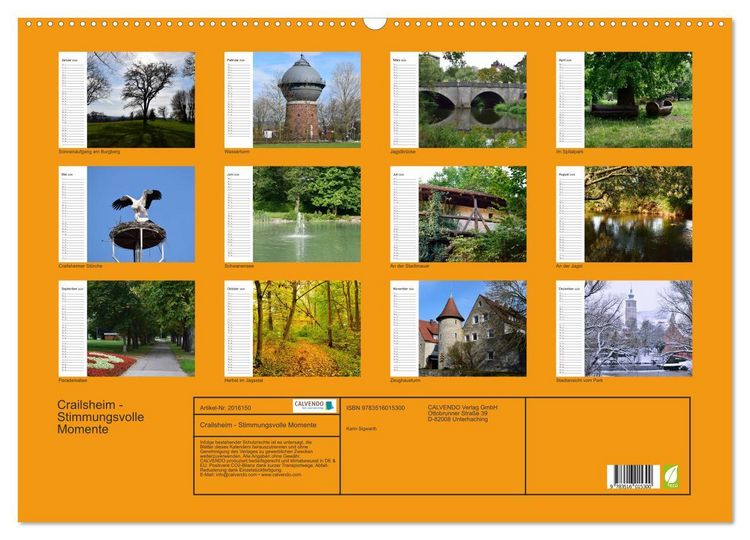 Produktbild: Crailsheim - Stimmungsvolle Momente (Wandkalender 2026 DIN A2 quer), CALVENDO Monatskalender