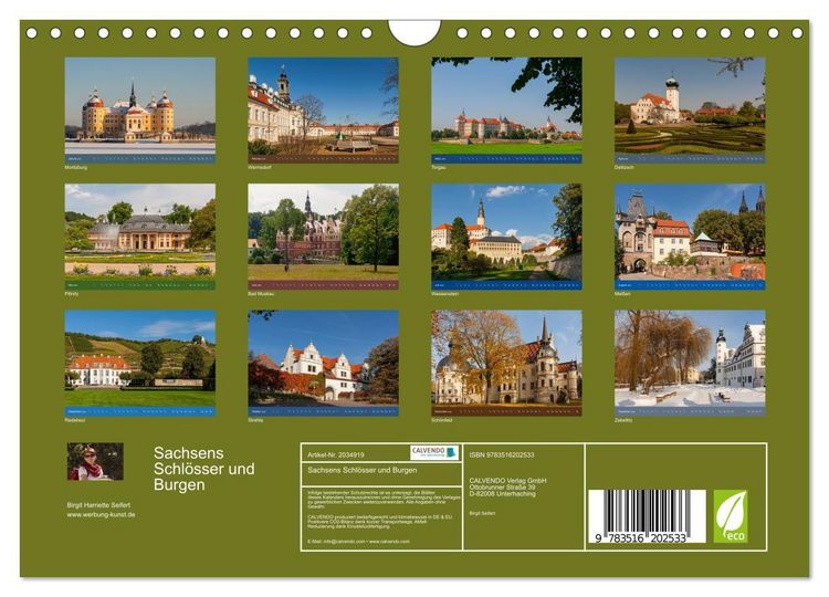 Produktbild: Sachsens Schl&ouml;sser und Burgen (Wandkalender 2026 DIN A4 quer), CALVENDO Monatskalender
