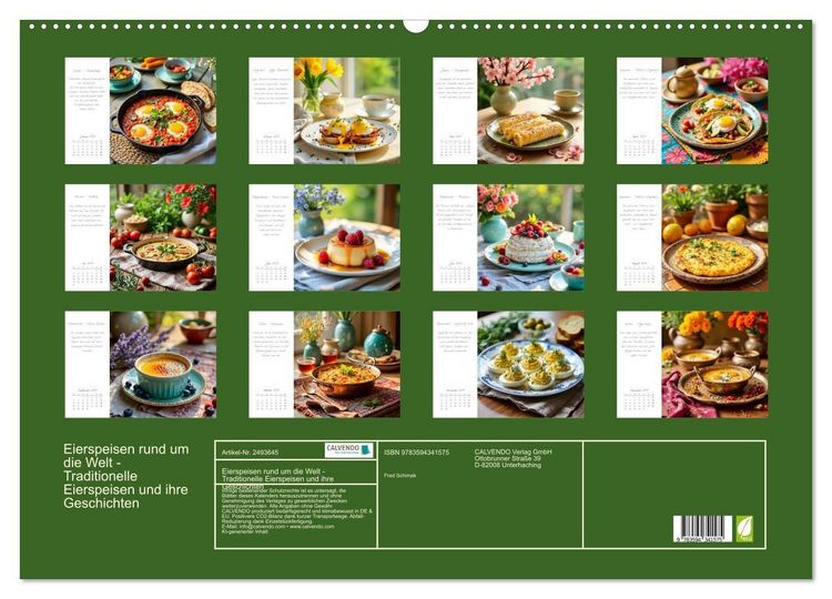 Produktbild: Eierspeisen rund um die Welt - Traditionelle Eierspeisen und ihre Geschichten (Wandkalender 2027 DIN A2 quer), CALVENDO Monatskalender