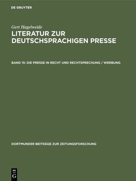 Produktbild: Die Presse in Recht und Rechtsprechung / Werbung