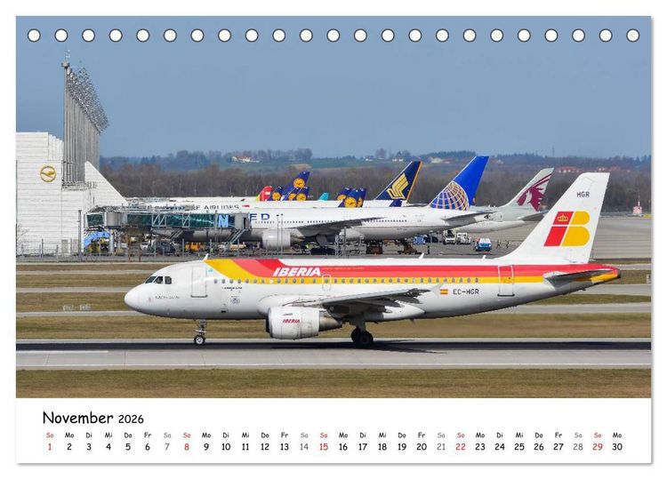 Produktbild: Airliner in M&uuml;nchen / 2026 (Tischkalender 2026 DIN A5 quer), CALVENDO Monatskalender