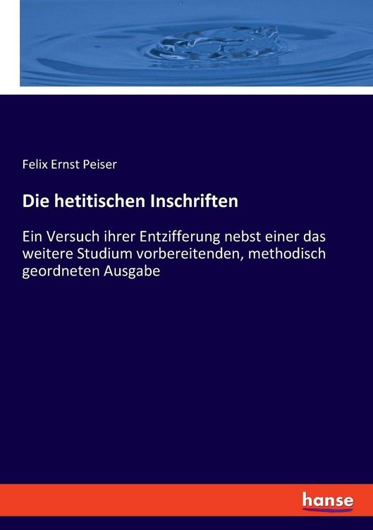 Produktbild: Die hetitischen Inschriften