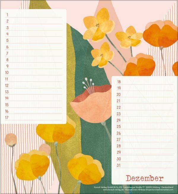 Produktbild: Geburtstagskalender Bloom