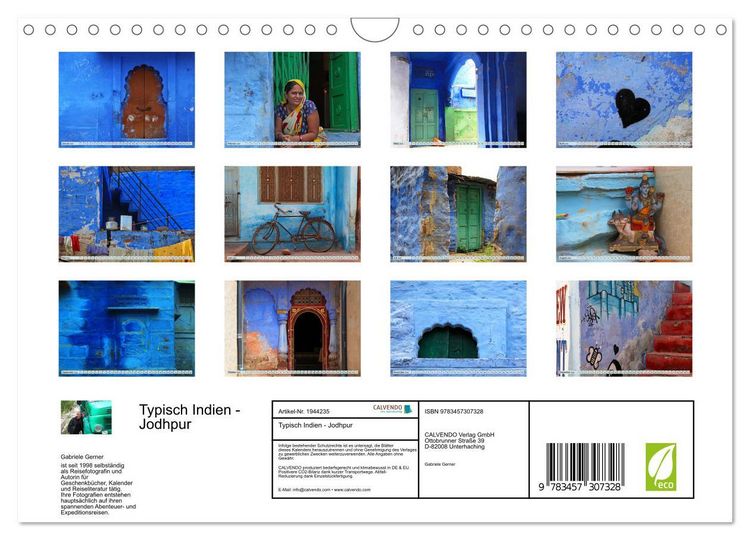 Produktbild: Typisch Indien - Jodhpur (Wandkalender 2026 DIN A4 quer), CALVENDO Monatskalender