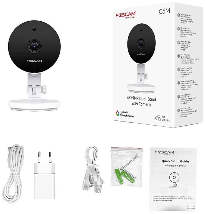 Produktbild: Foscam C5M WLAN IP &Uuml;berwachungskamera 3072 x 1728 Pixel