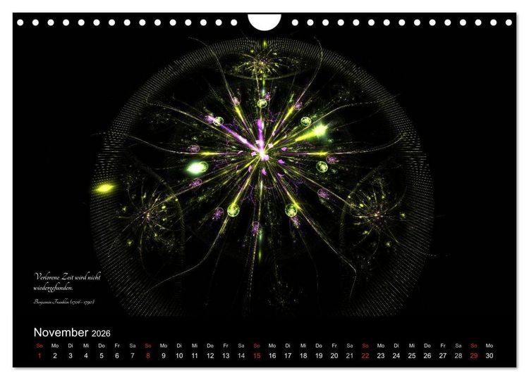 Produktbild: Zeit 2026 - Grafiken und Zitate (Wandkalender 2026 DIN A4 quer), CALVENDO Monatskalender