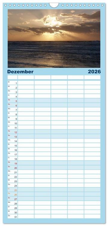 Produktbild: Familienplaner 2026 - Strandwanderungen auf Texel mit 5 Spalten (Wandkalender, 21 x 45 cm) CALVENDO
