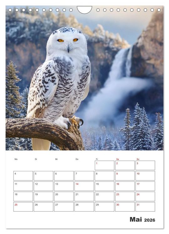 Produktbild: Eulen und K&auml;uze - Diese Wesen der Nacht (Wandkalender 2026 DIN A4 hoch), CALVENDO Monatskalender