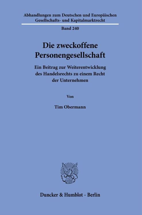 Produktbild: Die zweckoffene Personengesellschaft