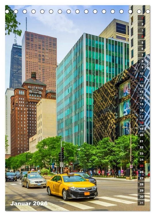 Produktbild: CHICAGO Der Stadtkern (Tischkalender 2026 DIN A5 hoch), CALVENDO Monatskalender