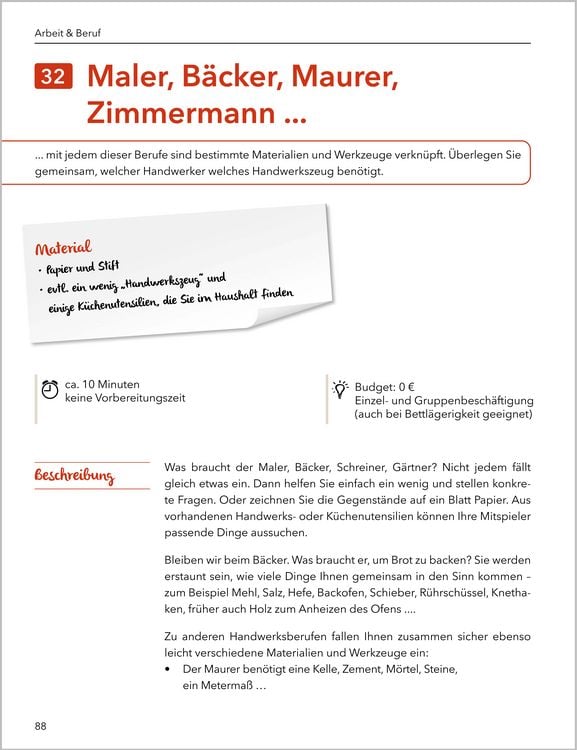 Produktbild: Das gro&szlig;e Besch&auml;ftigungsbuch f&uuml;r Menschen mit Demenz. Ideen, Spiele, Besch&auml;ftigungen f&uuml;r Senioren mit Demenz. Ratgeber.