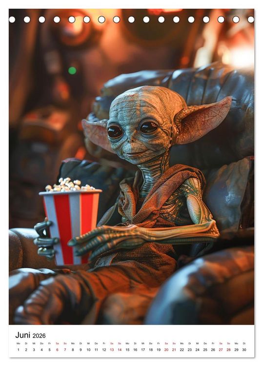 Produktbild: Aliens im Urlaub (Tischkalender 2026 DIN A5 hoch), CALVENDO Monatskalender
