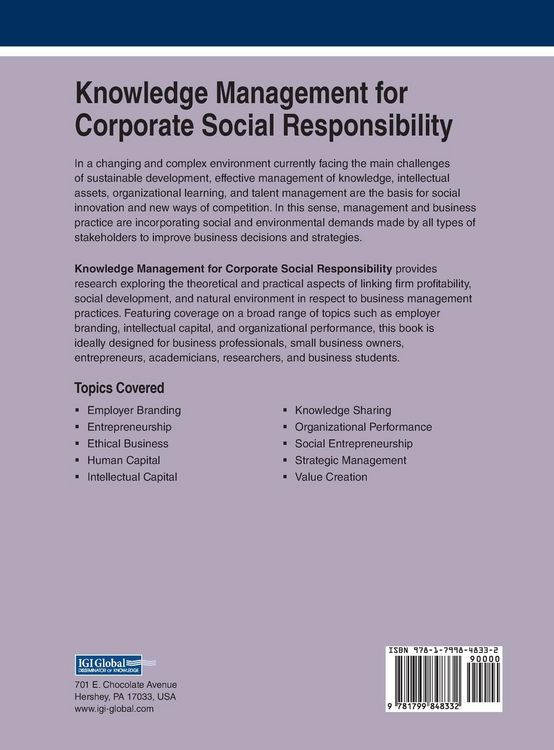 Produktbild: Knowledge Management for Corporate Social Responsibility