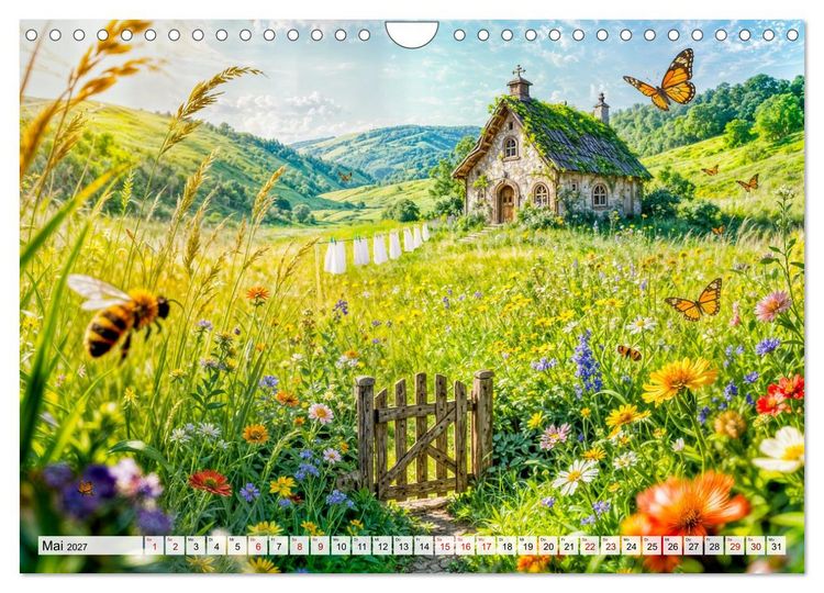 Produktbild: M&auml;rchenhafte Cottages - Waldzauber und versteckte Tiere entdecken! (Wandkalender 2027 DIN A4 quer), CALVENDO Monatskalender