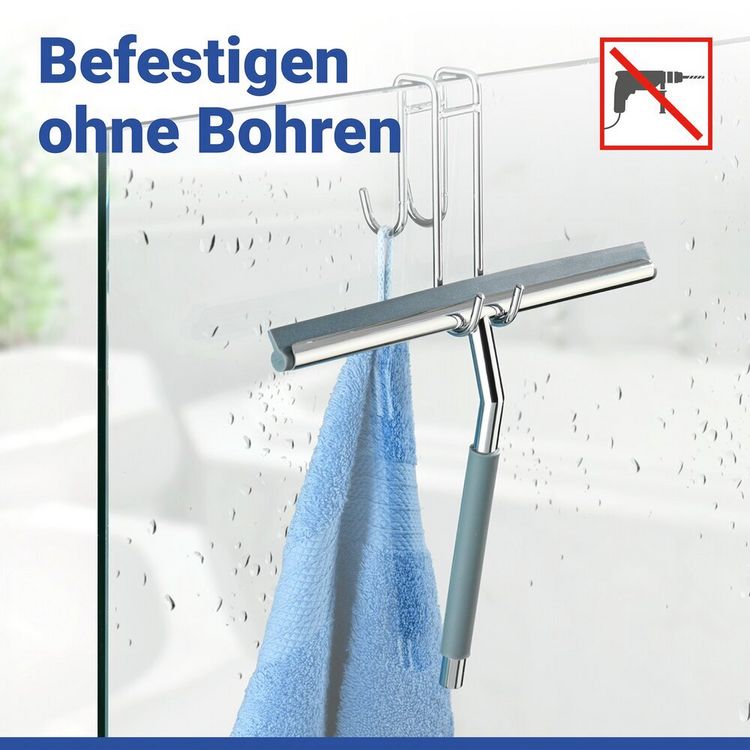 Produktbild: Duschabzieher Mod. Cave, aus rostfreiem Edelstahl & Silikon