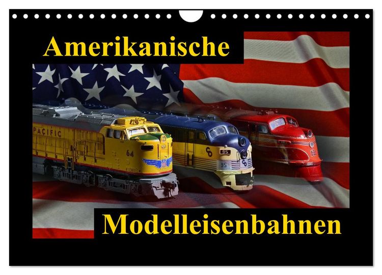 Produktbild: Amerikanische Modelleisenbahnen (Wandkalender 2026 DIN A4 quer), CALVENDO Monatskalender