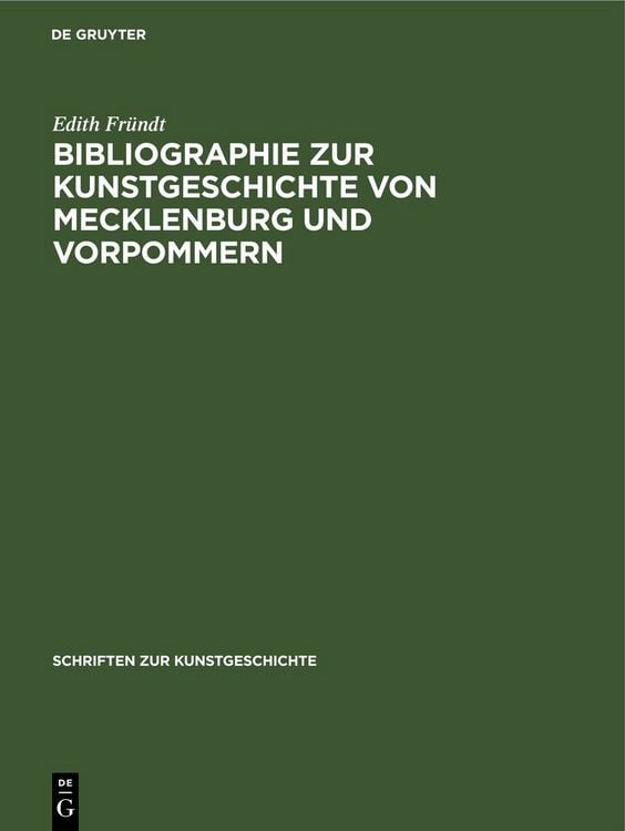 Produktbild: Bibliographie zur Kunstgeschichte von Mecklenburg und Vorpommern