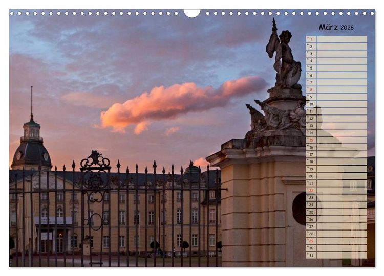 Produktbild: KARLSRUHE F&Uuml;R NACHTSCHW&Auml;RMER (Wandkalender 2026 DIN A3 quer), CALVENDO Monatskalender