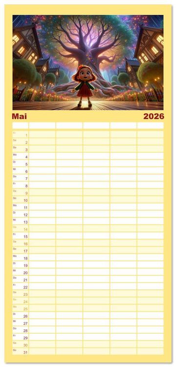 Produktbild: Familienplaner 2026 - Hexenwelten: Ein Jahr voller Magie und Mysterien mit 5 Spalten (Wandkalender, 21 x 45 cm) CALVENDO