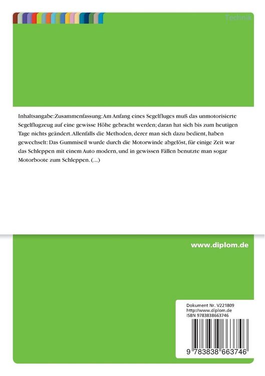 Produktbild: Entwurf eines auf das Schleppen von Segelflugzeugen optimierten Leichtflugzeugs