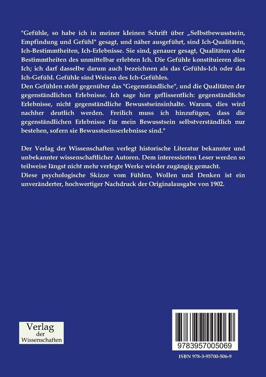 Produktbild: Vom F&uuml;hlen, Wollen und Denken