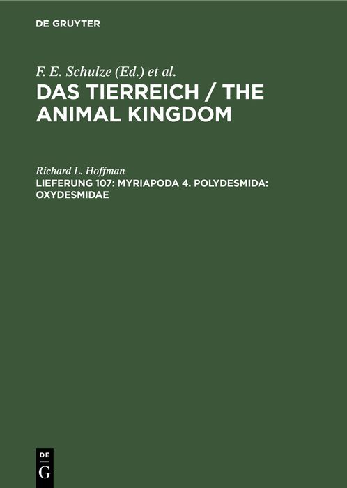 Produktbild: Myriapoda 4. Polydesmida: Oxydesmidae