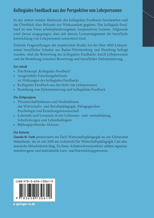 Produktbild: Kollegiales Feedback aus der Perspektive von Lehrpersonen