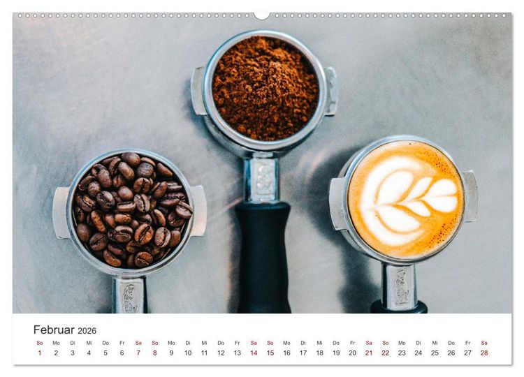 Produktbild: Kaffeekunst - Purer Genuss (Wandkalender 2026 DIN A2 quer), CALVENDO Monatskalender